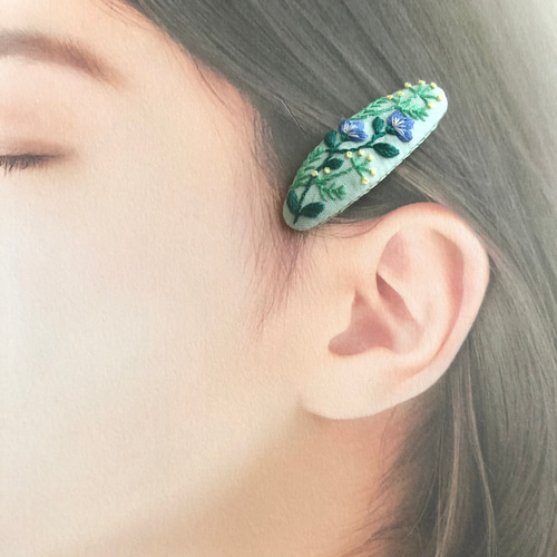 オーダー可能生地16 花刺繍パッチンピン オーダー可能生地16 花刺繍パッチンピン オーダー可能生地16 花