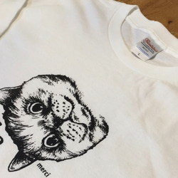 Jさん用だまれ猫シリーズＴシャツセット　“ねえ” （杢グレー) (白) 4枚目の画像