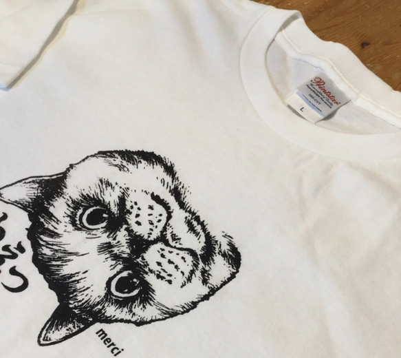 Jさん用だまれ猫シリーズＴシャツセット　“ねえ” （杢グレー) (白) 4枚目の画像