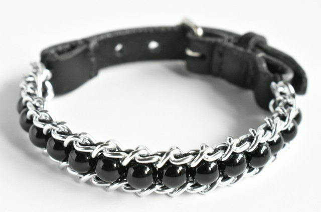 ERISION　カテナチオブレスレット　オニキス　シルバー　巾着ポーチ付き