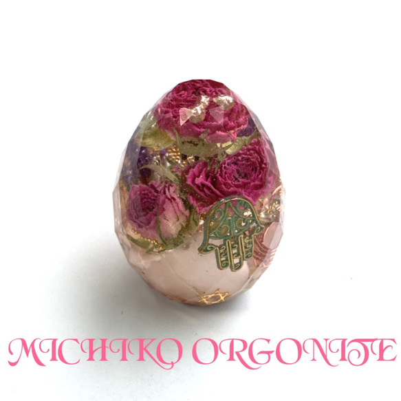 薔薇の入ったエッグ・オルゴナイト＆収納ケース