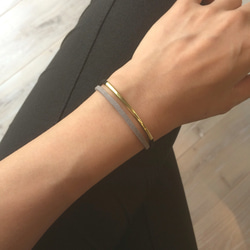 simple magnet bracelet ＊ カーキ×ベージュ 4枚目の画像