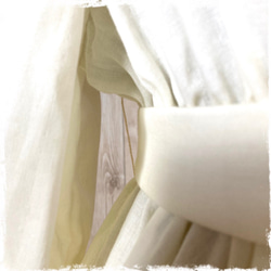 即お届け♪肌触りが優しいダブルガーゼのルームウェア（パジャマ）☆ラグランスリーブワンピース(長袖)アイボリー 3枚目の画像