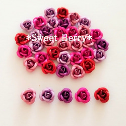 【粉紅色】20朵鋁製玫瑰花6-8mm 第1張的照片
