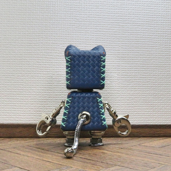 ネコ型革ロボット レザキャット（青）暦堂 6枚目の画像