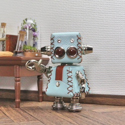 革で出来たロボット レザボット（チョコミント）暦堂 3枚目の画像