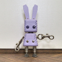 ウサギ型革ロボット レザビット（藤色）暦堂 4枚目の画像