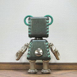クマ型革ロボット レザベア (深緑)暦堂 6枚目の画像