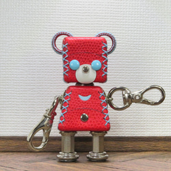 クマ型革ロボット レザベア (赤色)暦堂 4枚目の画像