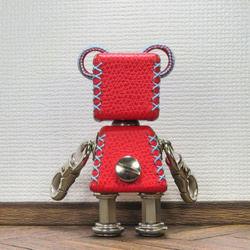クマ型革ロボット レザベア (赤色)暦堂 6枚目の画像