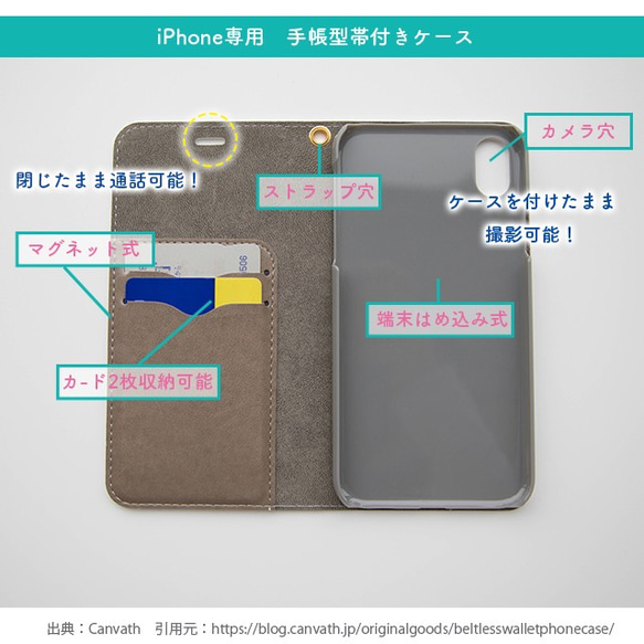 スマホケース 手帳型帯なし　アルファベット　イニシャル　ピンク（iPhone・Android対応）【受注生産】 4枚目の画像