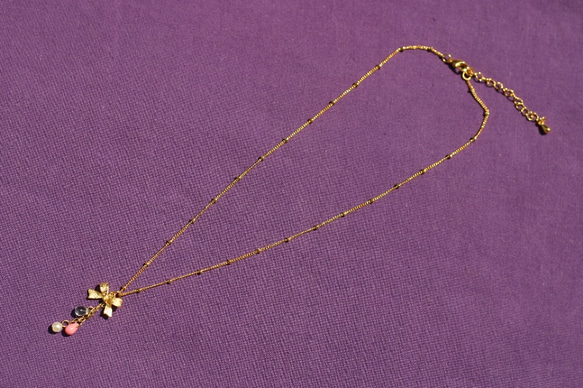 ribbon necklace gold 2枚目の画像