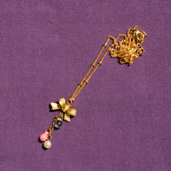 ribbon necklace gold 3枚目の画像