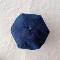 デニムベレー帽ブルー　52センチ 2枚目の画像