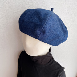 デニムベレー帽ブルー　52センチ 10枚目の画像