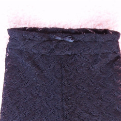 ストレッチレースのレギンスパンツ 黒 3枚目の画像