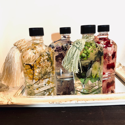 ◆ハーバリウム　262 ハロウィンカラーのウィスキーbottle*.:。✿* ◇ハーバリウム 262 ハロウィンカラーのウィスキーbottle
