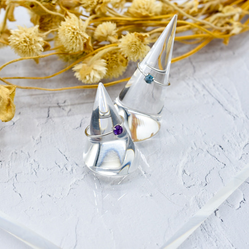 7〜11号フリー〕2月誕生石 アメジスト リング Silver925 4mm 指輪