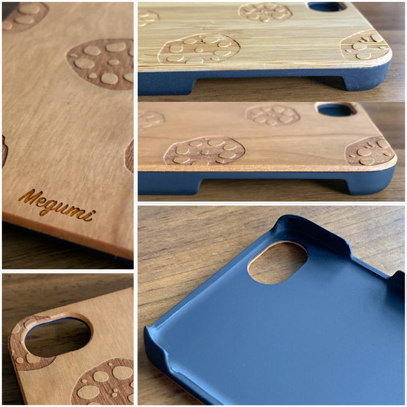 【文字入れ無料】れんこん -Natural WOOD- 天然木のiPhoneケース 4枚目の画像