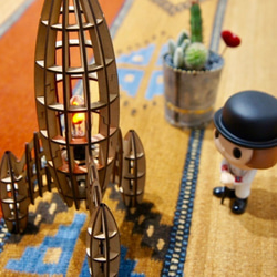 ミニチュア版ロケット『The GAZE mini』組み立てキット（電球・ソケット別） 1枚目の画像