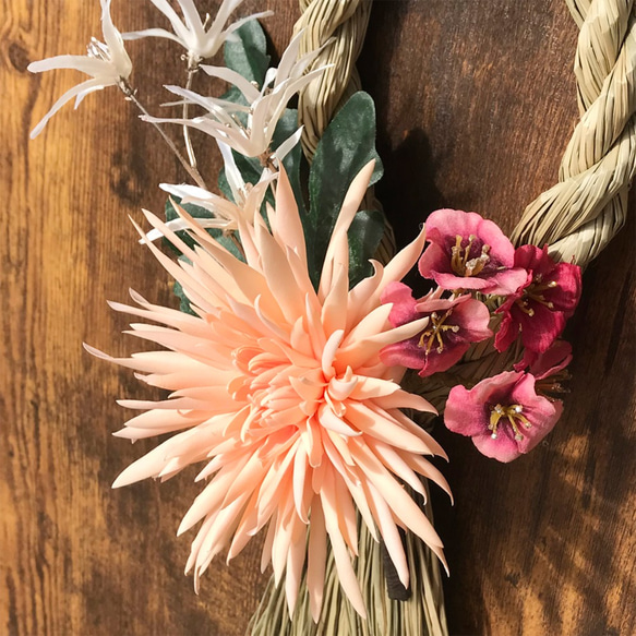 彩花菊のしめ縄飾り 2枚目の画像