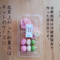 おうちで和菓子 和菓子屋さんの作成キット 桜花と桜だんご 特別付録 和菓子ぬりえポストカードつき 6枚目の画像