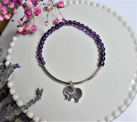 【天然石系列】紫水晶純銀手環 (Anny & Kelly Studio) 第3張的照片