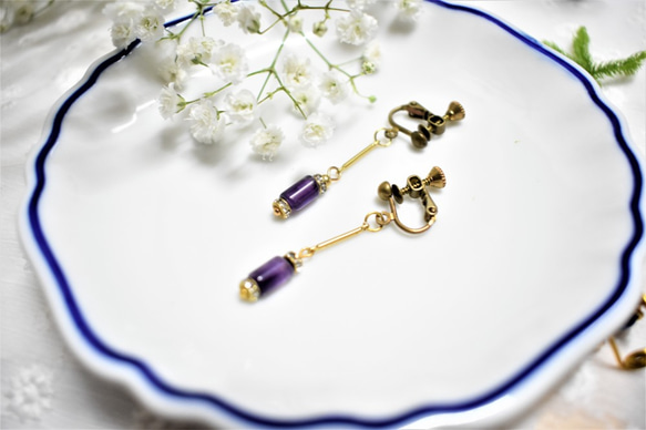【天然石系列】紫水晶耳環 (Anny & Kelly Studio) 第1張的照片