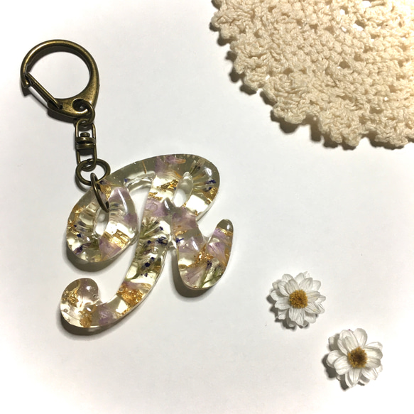 おしゃれな筆記体＊イニシャルキーホルダー【R】＊ちょっとした