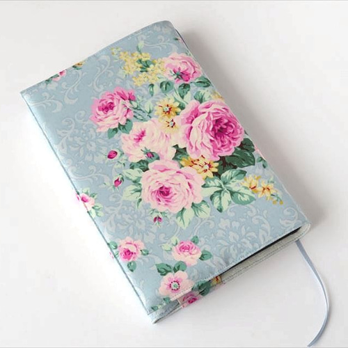 単行本ブックカバー ロココ調薔薇 ブルー ブックカバー kurutohana