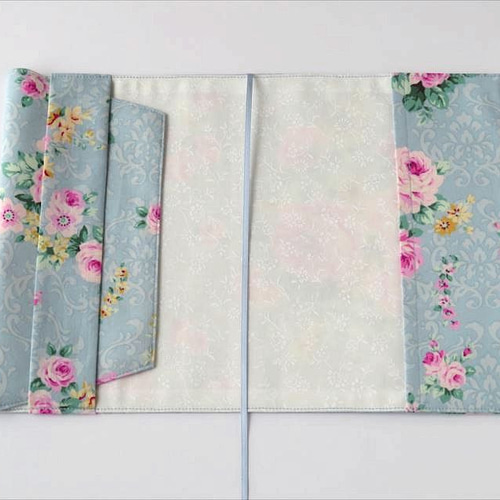 単行本ブックカバー ロココ調薔薇 ブルー ブックカバー kurutohana