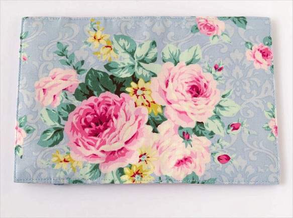 カードケースカバー　ロココ調薔薇　ブルー 3枚目の画像