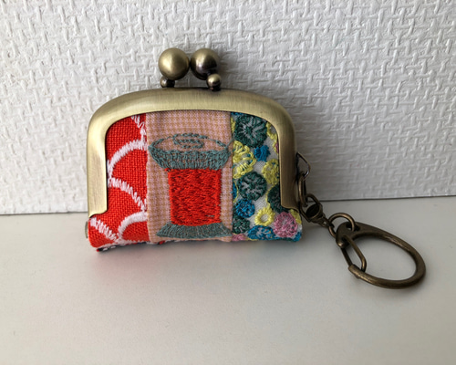 ミナペルホネン ミニがま口 パッチワーク キーホルダー チャーム