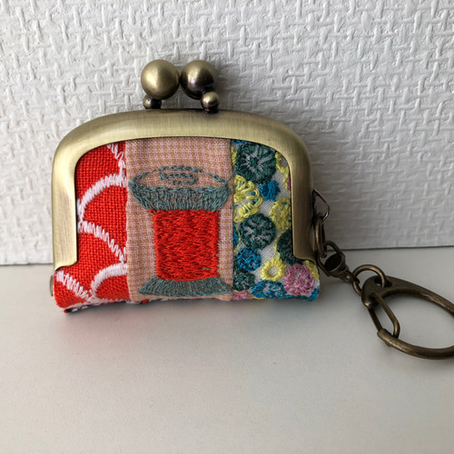 ミナペルホネン ミニがま口 パッチワーク キーホルダー チャーム