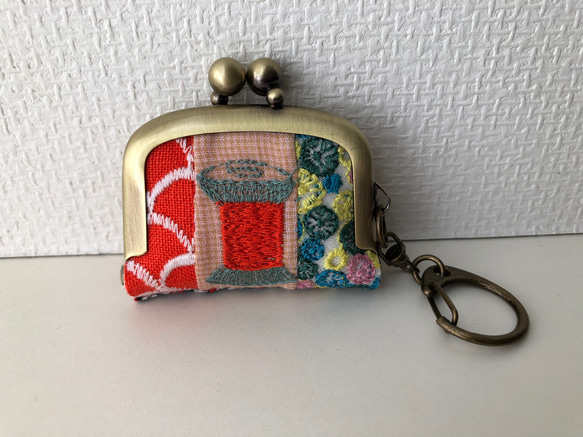 ミナペルホネン ミニがま口 パッチワーク キーホルダー チャーム
