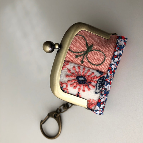 ミナペルホネン ミニがま口 パッチワーク キーホルダー チャーム