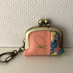 ミナペルホネン ハンドメイド パッチワーク ミニがま口 キーホルダー