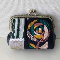 ミナペルホネン ハンドメイド パッチワーク ミニがま口 キーホルダー