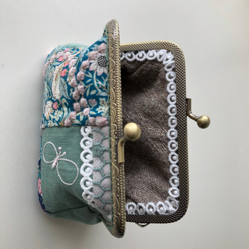 ハンドメイド ミナペルホネン パッチワーク ポーチ forest wing