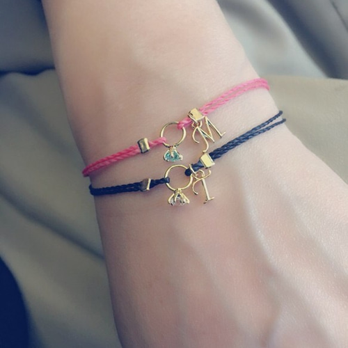 誕生石＆イニシャルコードブレスレット ブレスレット ap-s 通販