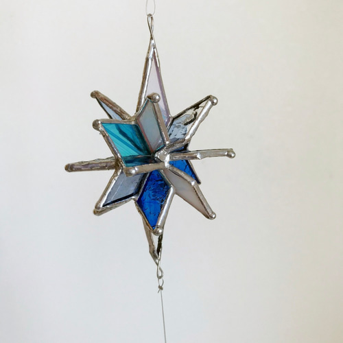 ステンドグラスの吊り下げモビール 星のきらめき カラーミックス