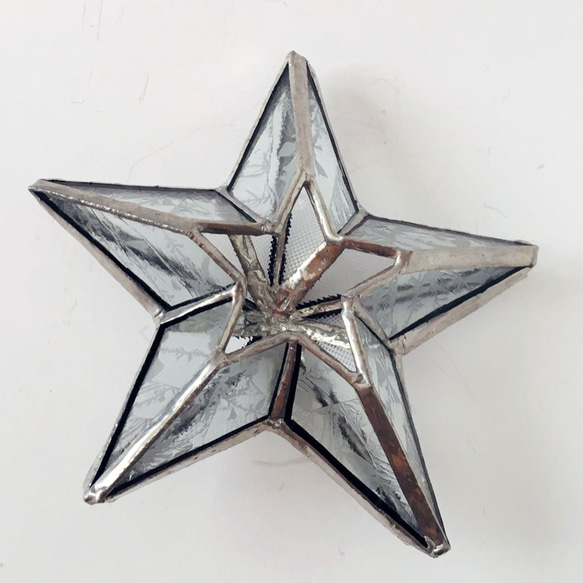 ステンドグラス　星のオブジェ　小　リーフxドット 2枚目の画像