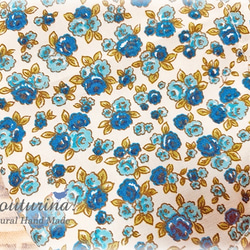 【送料無料!!】ブルーの小花の爽やか立体マスク(フィルターポケット付き)普通サイズ 3枚目の画像