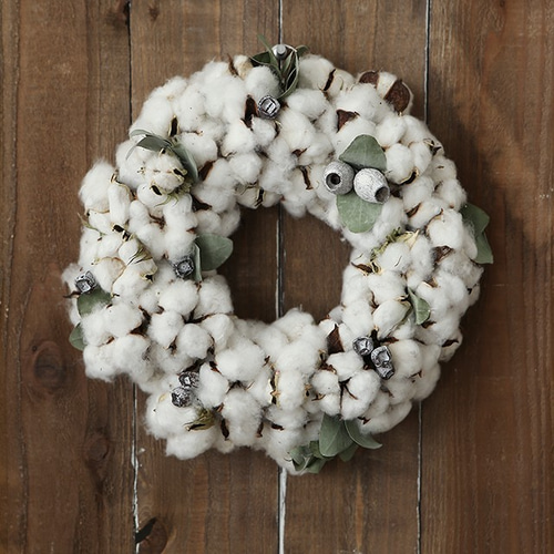 ナチュラルコットンのリース（綿の実） ドライフラワー cielclair