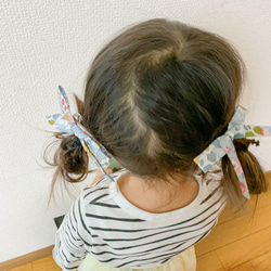 リバティ柄リボンヘアクリップ 4枚目の画像