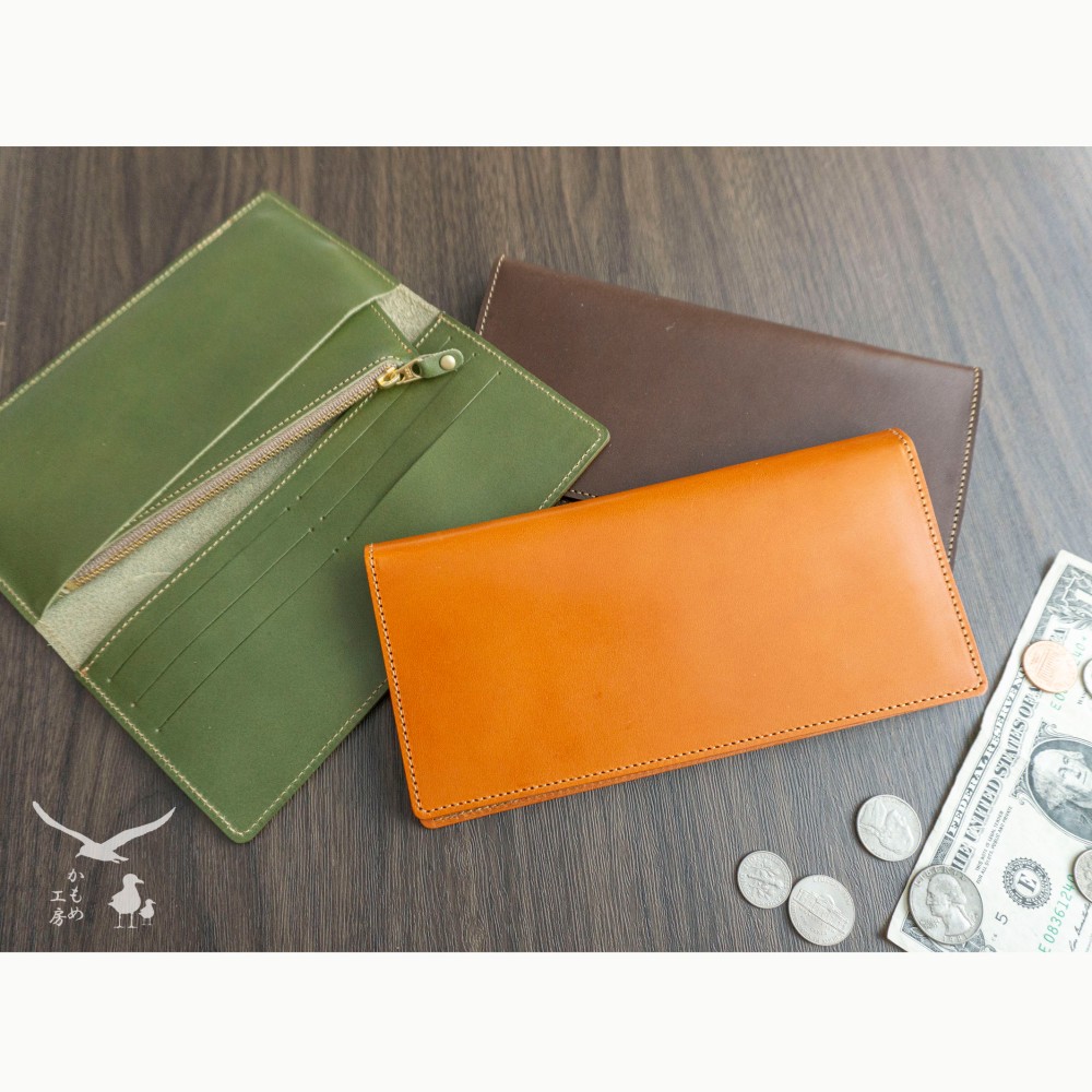 栃木レザー 【 スリム ウォレット 】 長財布 キャメル ブラウン レザー 本革 送料無料 HG19K