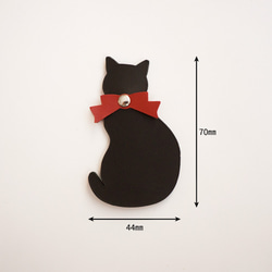 ブックマーカー 【 黒猫 】 レザー 革小物 しおり 動物 ねこ プレゼント GH04K 5枚目の画像