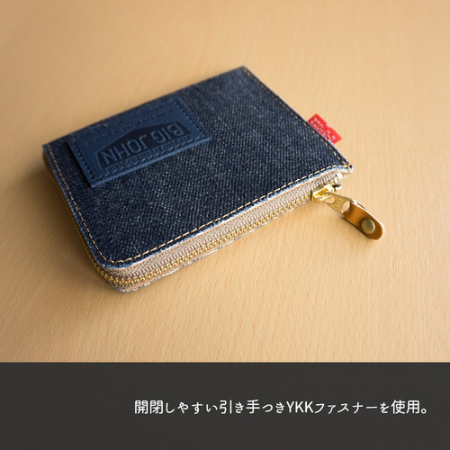コインケース 【 BIG JOHN × かもめ 】 デニム 革 レザー コンパクト L
