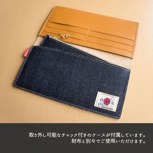 ウォレット 【 BIG JOHN × かもめ 】 デニム 革 レザー 長財布 財布