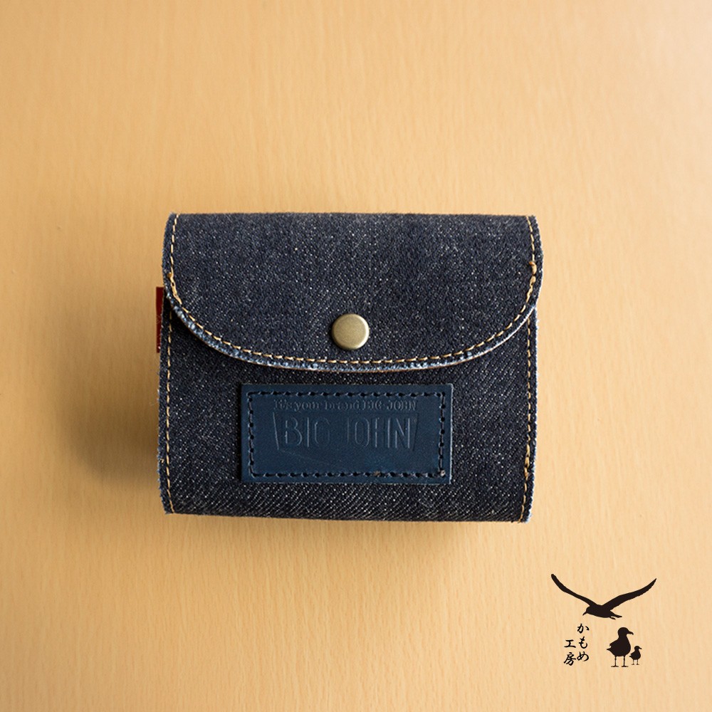 コンパクト 財布 【 BIG JOHN × かもめ 】 デニム 革 レザー 財布 コンパクト 送料無料 HC10K